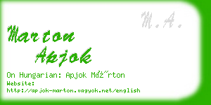 marton apjok business card